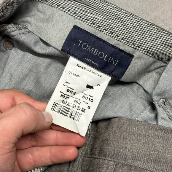 Tombolini 100% Wool Trousers Brown Pants 5 Pocket Chinos Made in Italy 32x31 - Picture 6 of 12